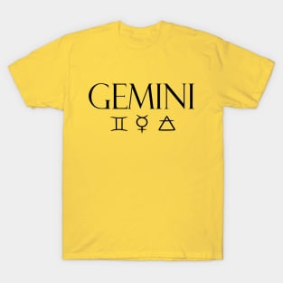 Gemini Glyph Planet Element T-Shirt